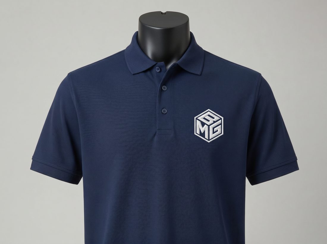 Sample mockup — logo on a polo shirt