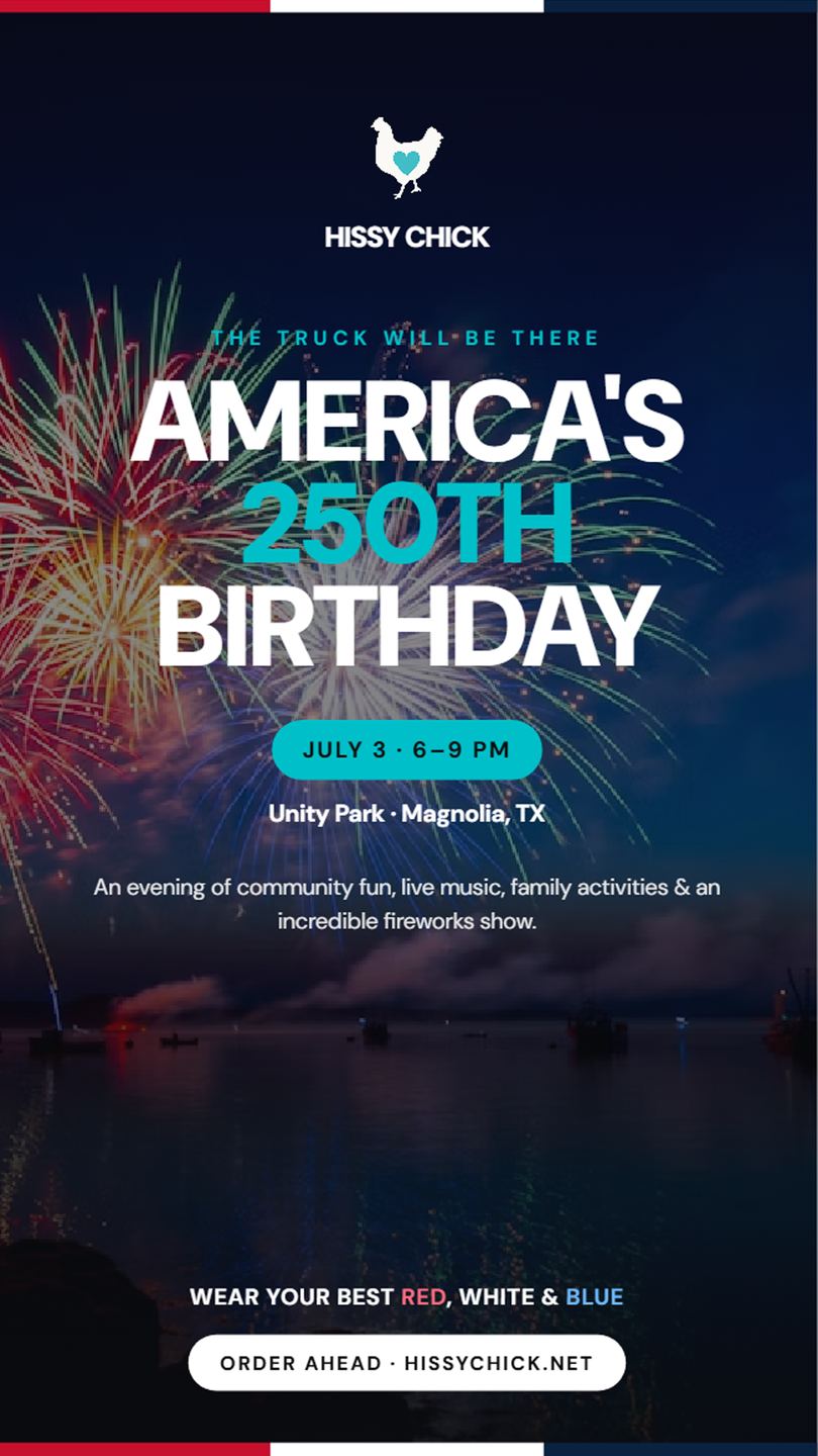 Hissy Chick Kitchen July 4th Instagram story ad