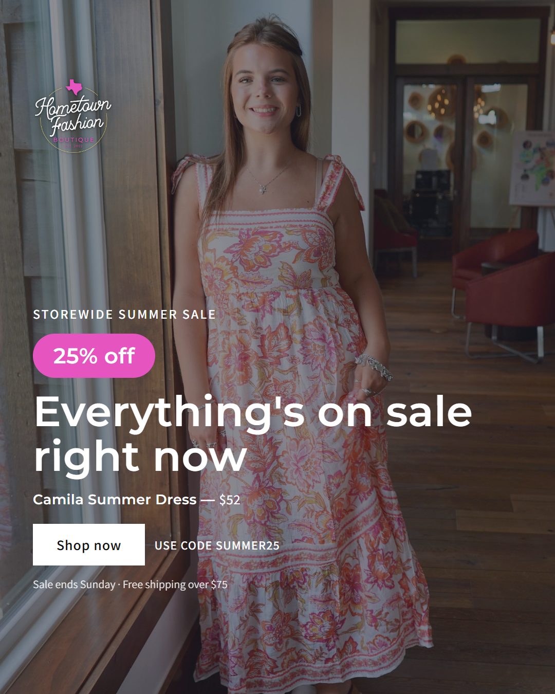 Hometown Fashion Summer Sale Instagram feed ad