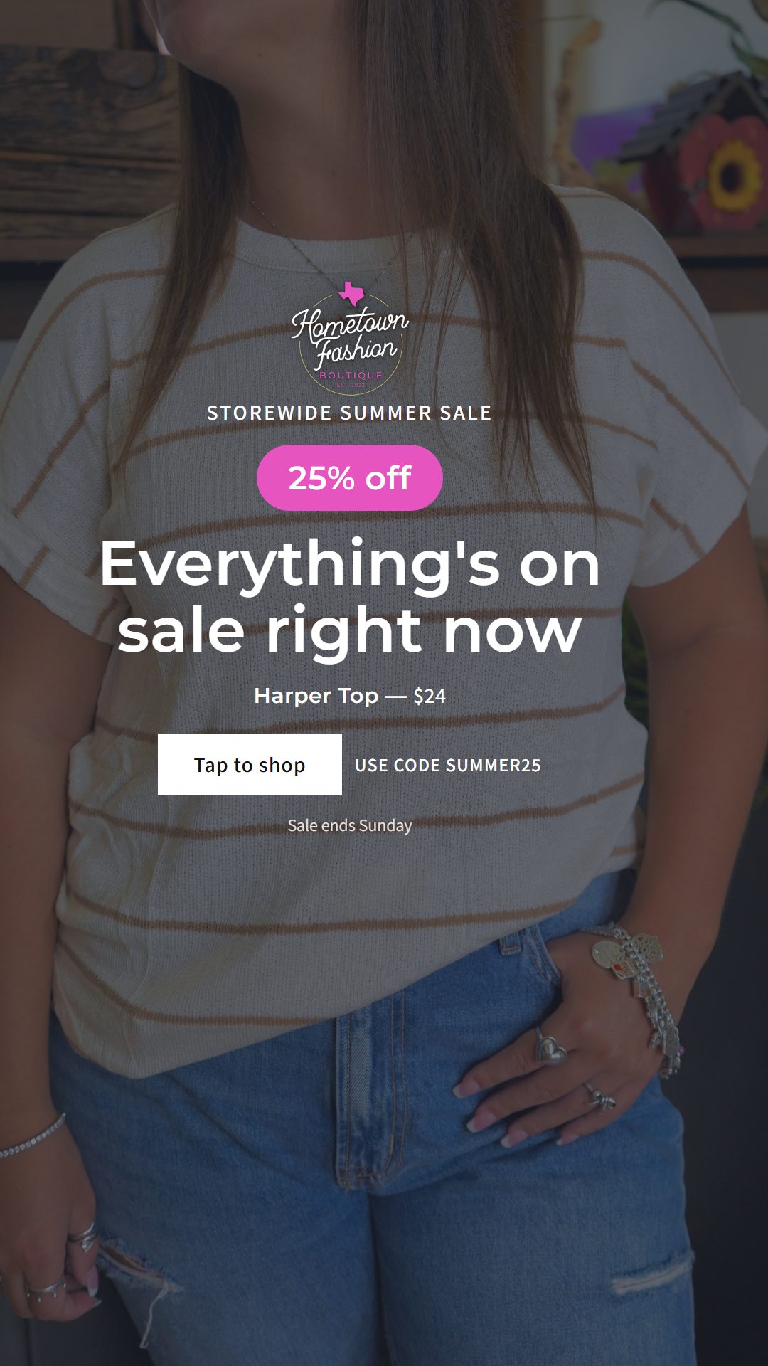 Hometown Fashion Summer Sale TikTok cover creative